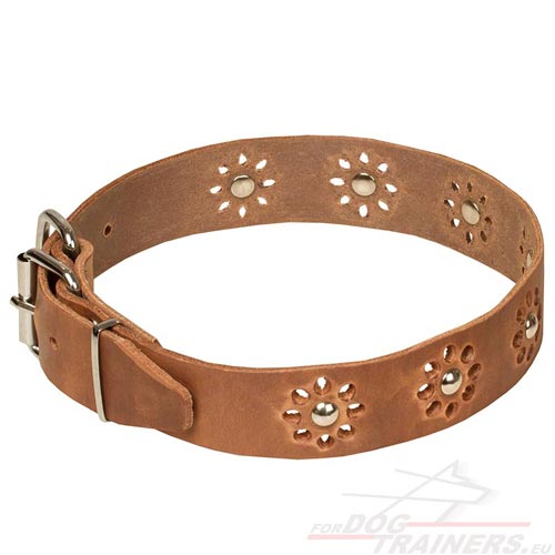 Tan
Halsband met Bloemen Design