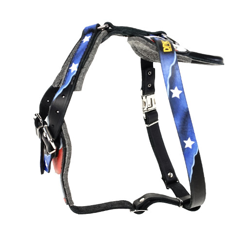 Large Dog Painted Harness Genuine Leather