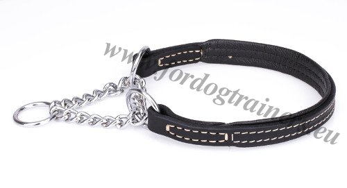 Half Check Dog Collars Leather Selected