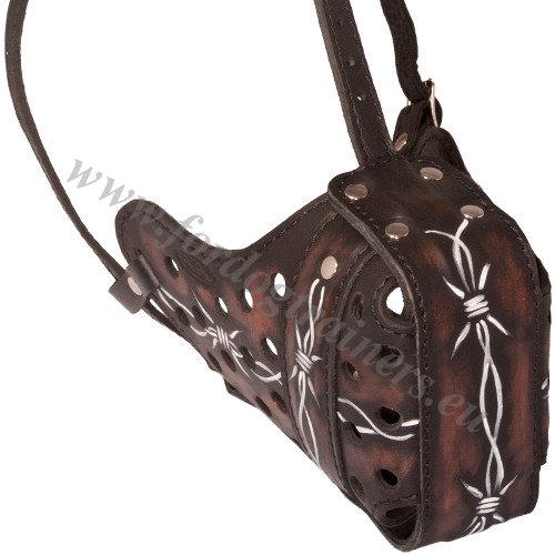 Adjustable Leather Dog Muzzle