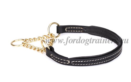 Martingale Collar for Dog Training Genuine Leather