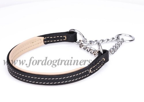 Leather Half Choke Dog Collars Soft