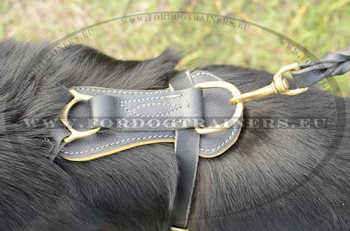 Leather harness for German Shepherd made of soft and durable leather