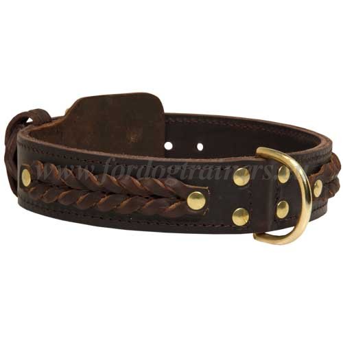 Thick Dog Collar Braided