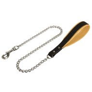 Chain Leash of Steel with Leather Handle for Walking
