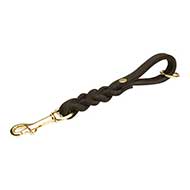 Braided Short Leather Dog Leash 13mm