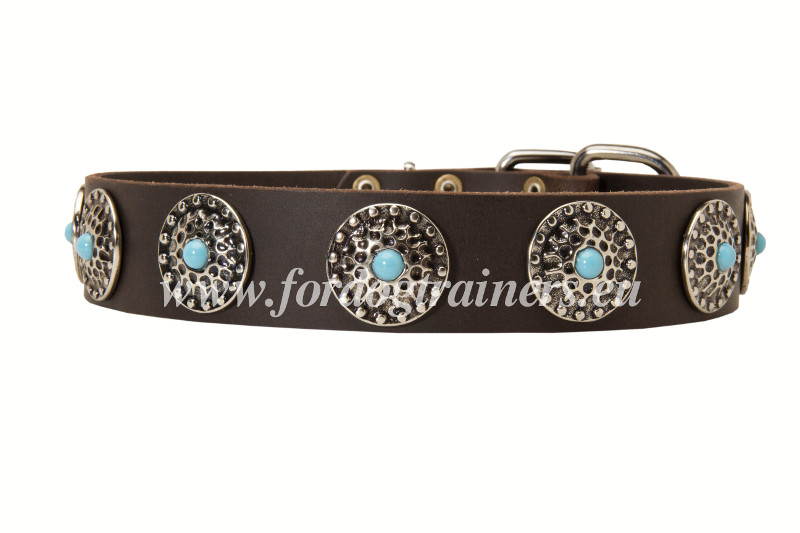 Labrador Luxury Leather Collar With blue Stones [C75##1026 Blue Stone  Leather Collar] : Labrador dog harness, Labrador dog muzzle, Labrador dog  collar, Dog leash
