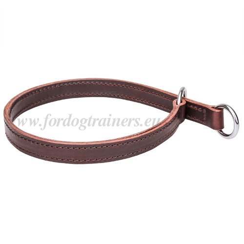 Brown Leather Flat Choker