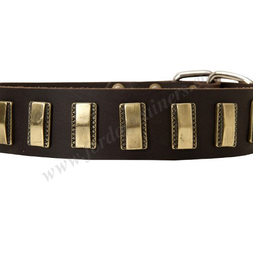 Soft Leather Collar for English Bulldog