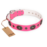 Leather Studded Pink Collar "Flavor of Strawberry" FDT Artisan Leather Studded Pink Collar "Flavor of Strawberry" FDT Artisan