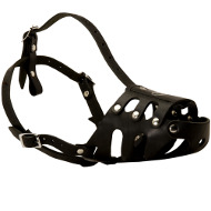 German Shepherd Leather Muzzle Free Breathing