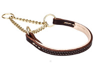 Collier semi trangleur en cuir doux pour chien