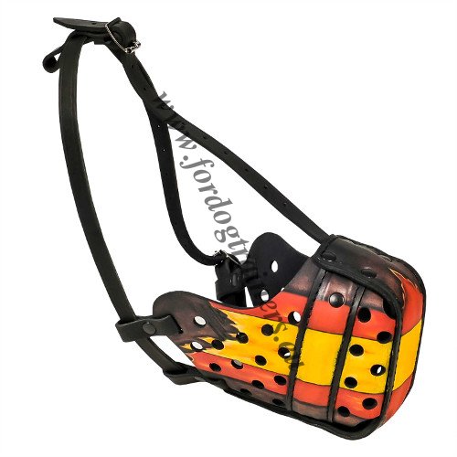 Spanish Colors Leather Dog Muzzle