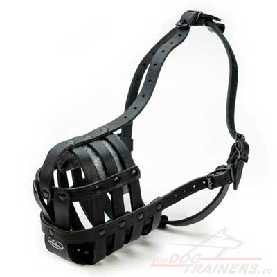 Leather Basket Dog Muzzle