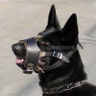 Royal Padded Leather Dog Muzzle for German Shepherd