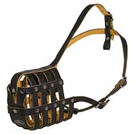 Muselire panier en cuir pour chien