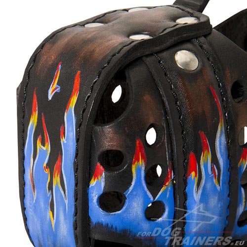 Muselière en cuir type policier pour chien