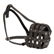 Muselire panier
en cuir pour chien