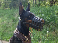 Soft Ventilated Leather Muzzle for Doberman Soft Ventilated Leather Muzzle for Doberman