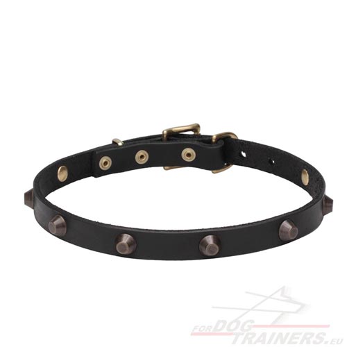 Excellent Dog Collar Leather with Cones