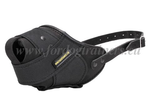 Waterproof Leather&Nylon Dog Muzzle