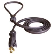 Round Leather Leash 6 mm Wide for Stylish Dog Walking ◐ [L326#1057 Guinzaglio da ring per cani medi]