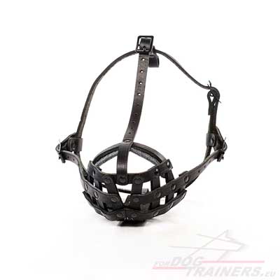 Dog Muzzle Leather Basket for Small Doggie