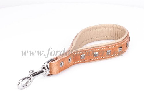 Padded Leather Pull Tab Tan Color