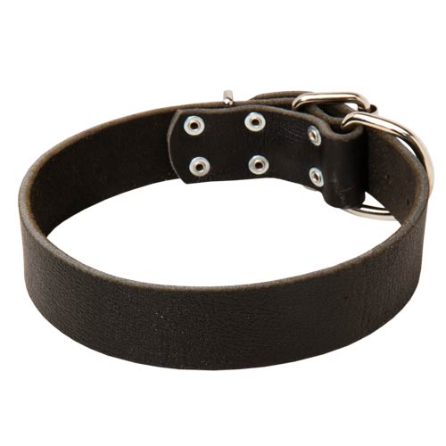 Thin Black Leather Dog Collar Handmade