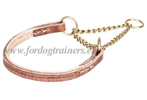 Martingale Chain Collars for Dogs with Leather
