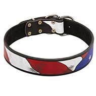 Unique Handpainted leather dog collar for Dobermann