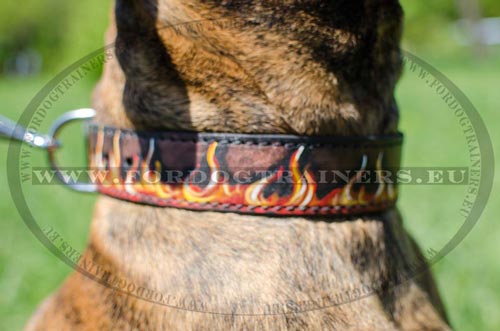 Collier d'Art pour Boxer - Flammes