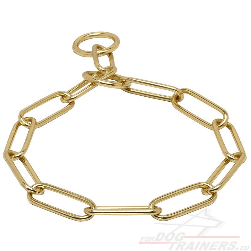 Fordogtrainers Fur Savers Colllection Brass Chain Choke Collar