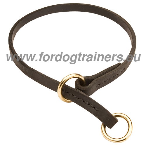 Collier trangleur en cuir marron pour Berger Belge