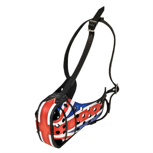 Dog Training Muzzle with Flag of Great Britain⚏ - Click Image to Close