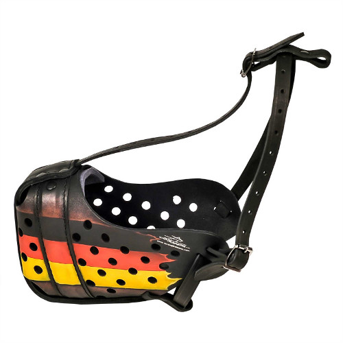 "Freedom" Dog Muzzle with German Flag Painted✈ - Click Image to Close