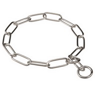 Fur Saver Chain Dog Collar, Steel Chromium Plated 4 mm in Width