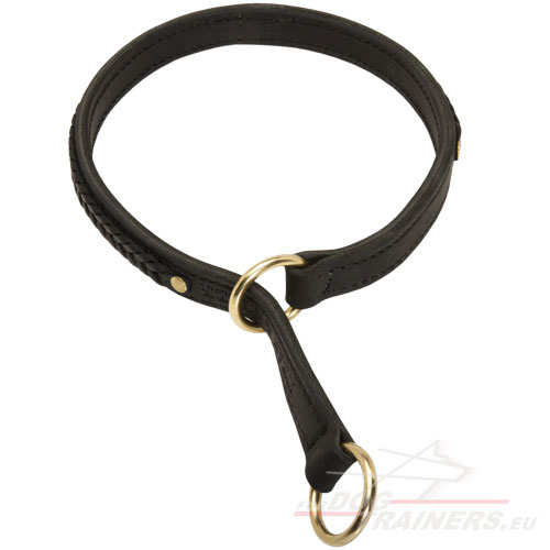 2 Ply Leather Training Choke Dog Collar - Click Image to Close