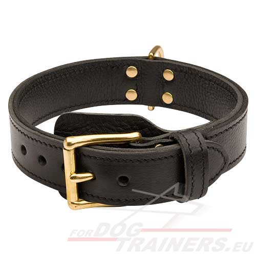 Leather Dog Collar Tearproof with Brass Buckle - Click Image to Close