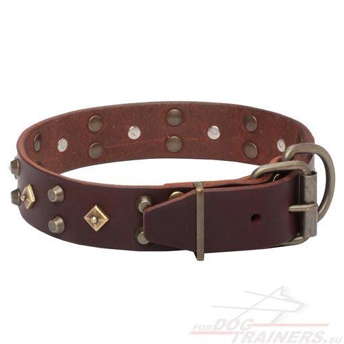 Leather Collar "Pharaohs' Heritage" | Buckle Dog Collars⚄ - Click Image to Close