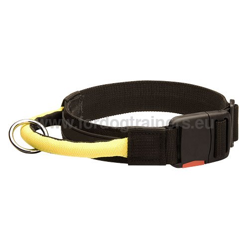 Dog Collar Nylon Wide, Handy Handle & Quick Release Buckle - Click Image to Close