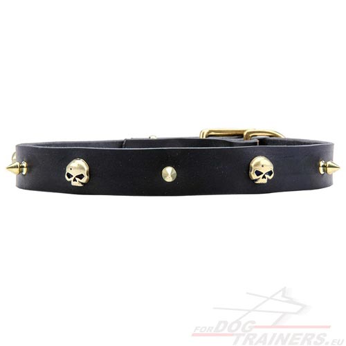 Leather Collar with Fancy Gothic Decoration❂ - Click Image to Close