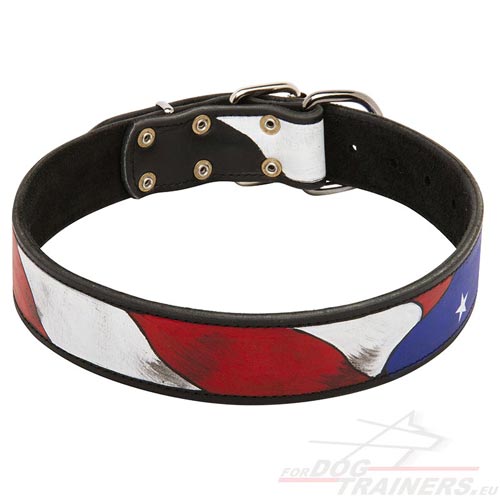 Designer Collar Leather with Painting American Style - Click Image to Close