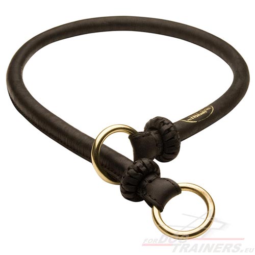 Dog Choke Leather Collar | Training Dog Collar Round - Click Image to Close