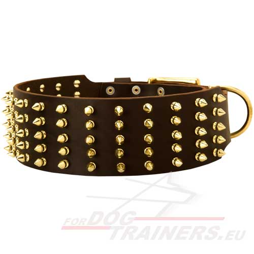 Spiked Leather Collar for Dog - Click Image to Close