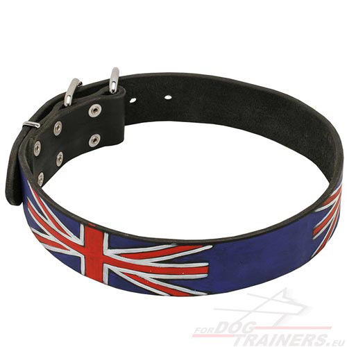 Leather Collar for Dog with UK Paint | Leather Collar TOP☛ - Click Image to Close