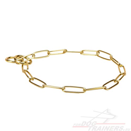 Brass Metal Dog Choke Collar ⇬ - Click Image to Close