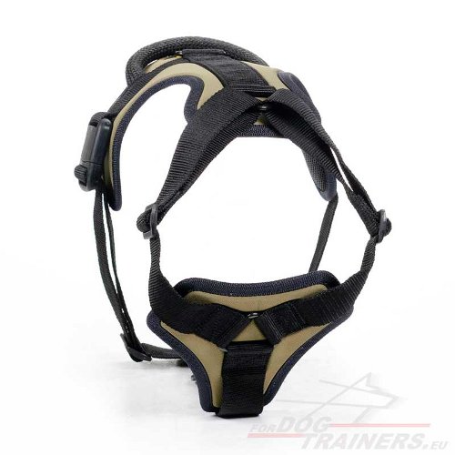 Khaki Nylon Dog Harness for Walking and Training - Click Image to Close