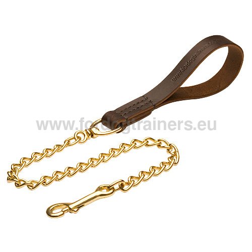 Brass Plated Dog Chain Leash, Exclusive Lead! - Click Image to Close