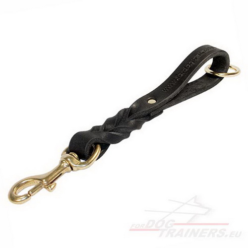Braided Dog Leash, Short Leather Lead for Adult Dogs - Click Image to Close